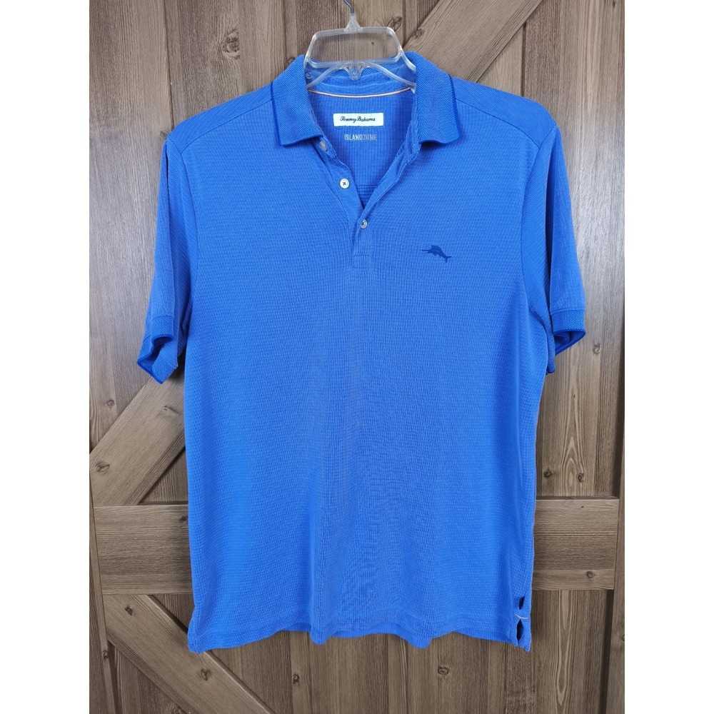 Tommy Bahama IslandZone Polo Shirt Men's Medium‎ Blue Short Sleeve Modal